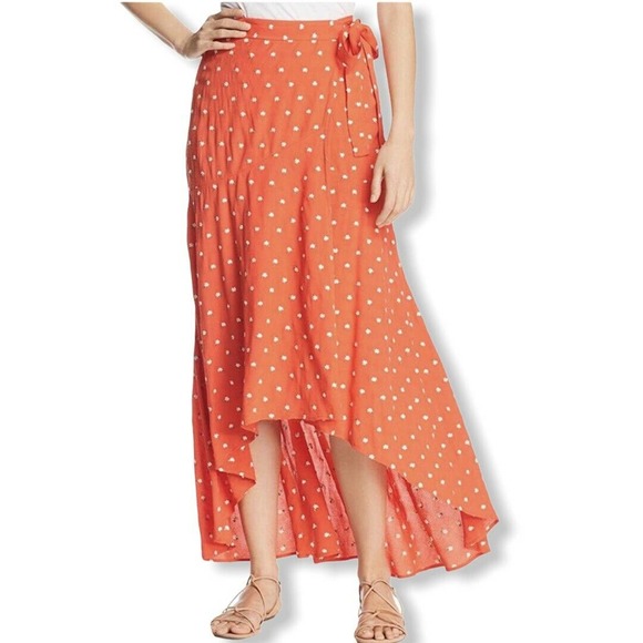 PERSEVERANCE LONDON Red Floral Hi-low Wrap 6 new - Picture 5 of 11